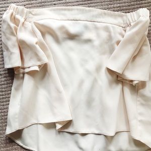 Topshop off the shoulder pale pink top